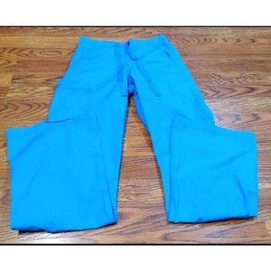 Wonder Wink Spread Good Cheer Womens Scrub Pants Size XS Aqua 6 pockets Cargo